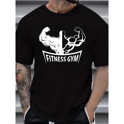 European Sizes Men'S T-Shirt with a Trendy Casual Print for The Gym Crew Neck Casual Comfortable Vintage Fit For Men