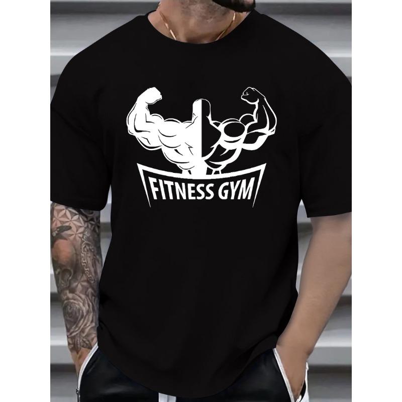 

European sizes Men S T-Shirt with a Trendy Casual Print for The Gym Crew Neck Casual Comfortable Vintage Fit For Men 4XL чорний