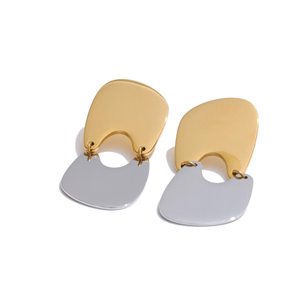

Yhpup Stainless Steel Smooth Handmade Polished Earrings Drop Dangle Fashion Statement Jewelry for Women PVD Plated Waterproof