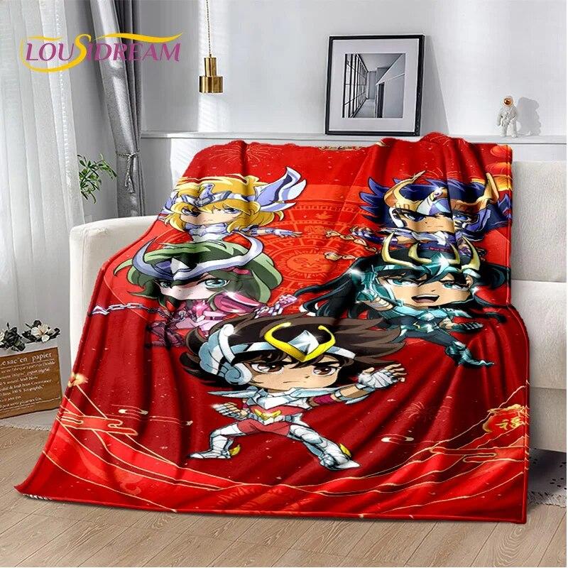 Cartoon Saint Seiya Retro Anime HD Blanket,Soft Throw Blanket for Home Bedroom Bed Sofa Picnic Travel Office Cover Blanket Kids