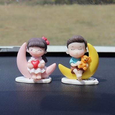 Perfumy ślubne ozdoba z klipsem żywica figurka na deskę rozdzielczą urocza ozdoba samochodu model samochodu akcesoria