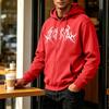 Felpa con cappuccio e zip da uomo con stampa