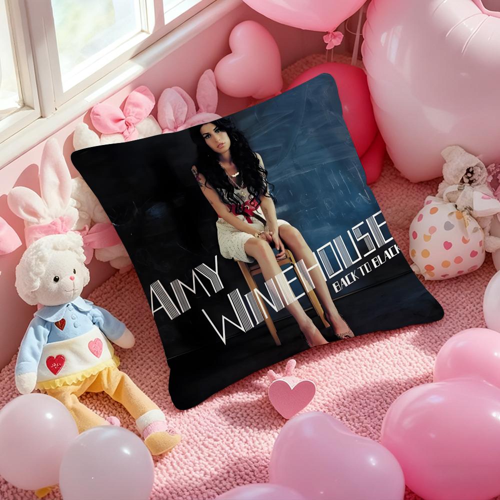 Singer Star A-Amy Winehouse Cushion Cover Pattern Printed Pillowcase for Living Room Sofa Cushion Cover & Bedroom Decor