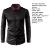 Men Dress Shirt Button Down Long Sleeve Shirt Lapels Rhinestones Slim Fit Formal Shirt for Business Wedding Party Prom Wear