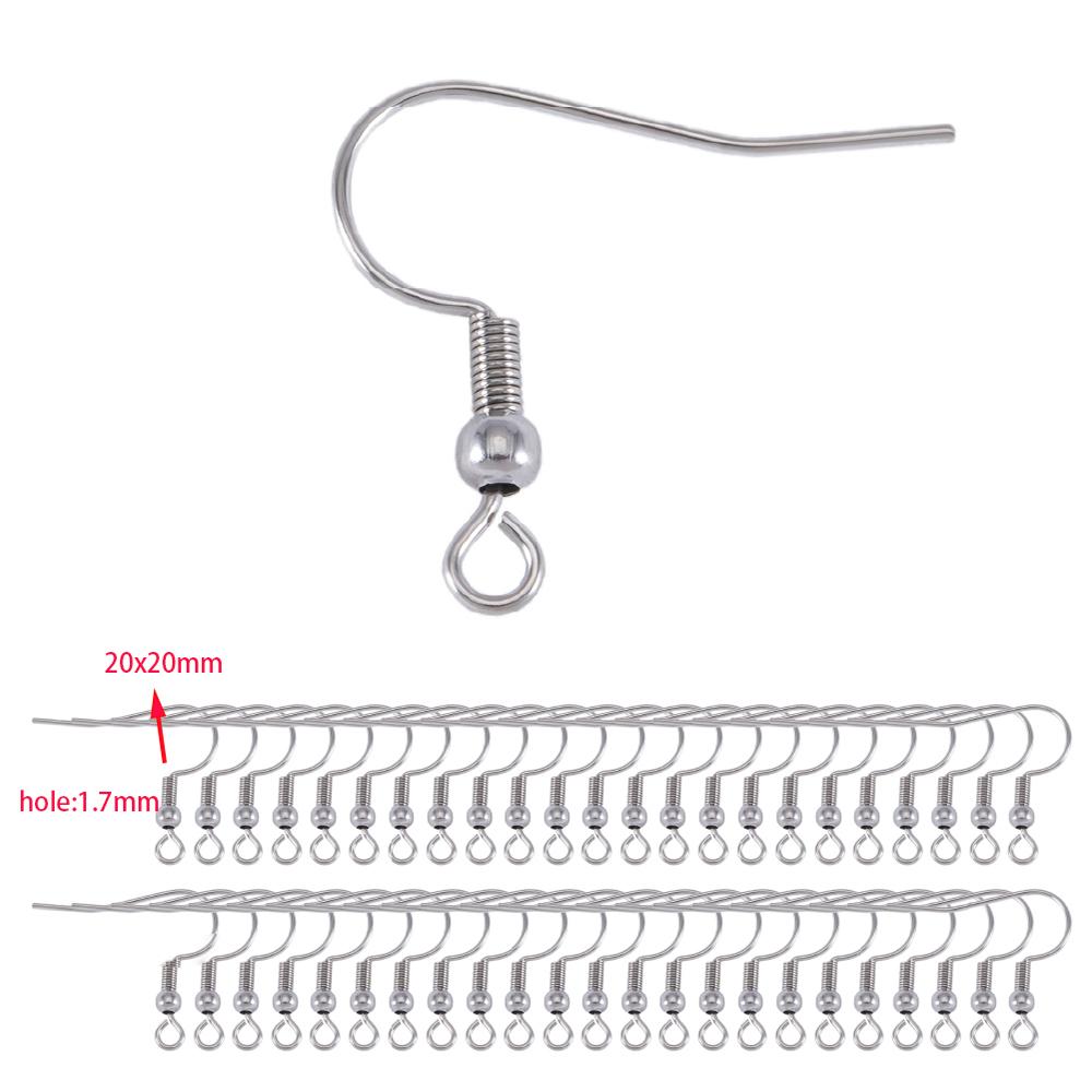 

50/100/400pcs DIY Earring Findings Earrings Clasps Hooks Stainless Steel Hypoallergenic Earring Making Accessories Hook Earwire 50PCS