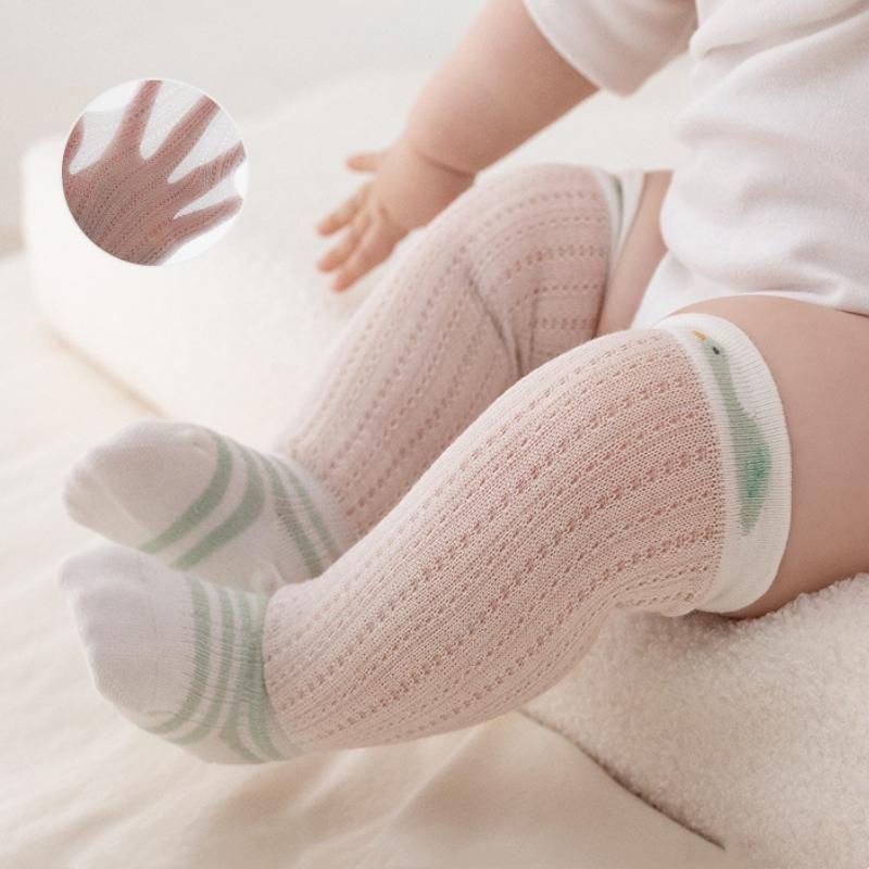 Newborn Baby Socks Summer Anti-Mosquito Knee High Infant Socks Cute Cartoon Breathable Mesh Over Calf Stockings For Infants