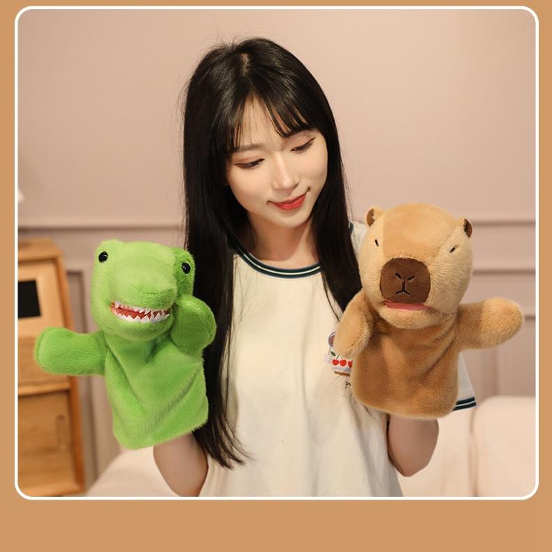 Cartoon Animal Plush Hand Puppet, Movable Mouth Interactive Glove Doll, Kids Early Education Storytelling Soothing Toy Universal Multiple Styles