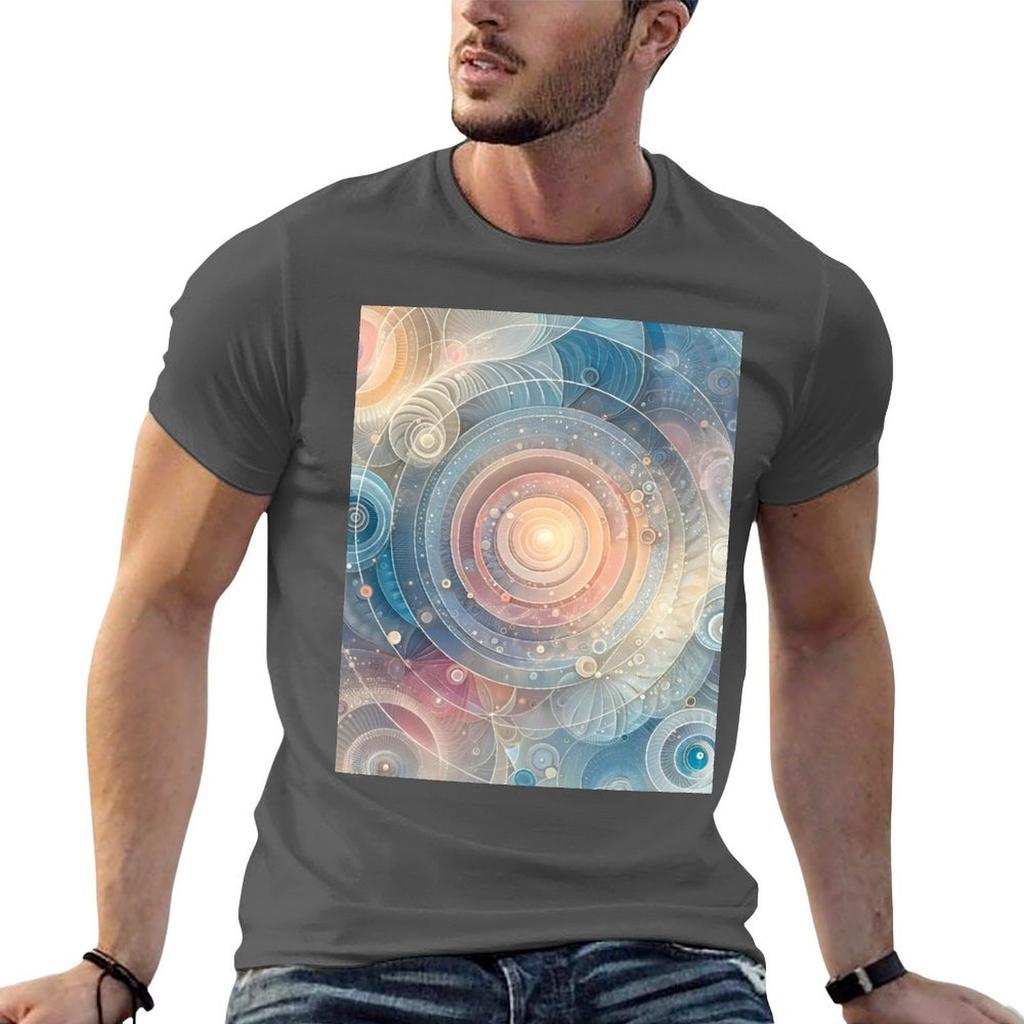 Serene Pastel Circles Art  Calming Geometric Wall Decor Tshirt Industrial Work Tee Shirt