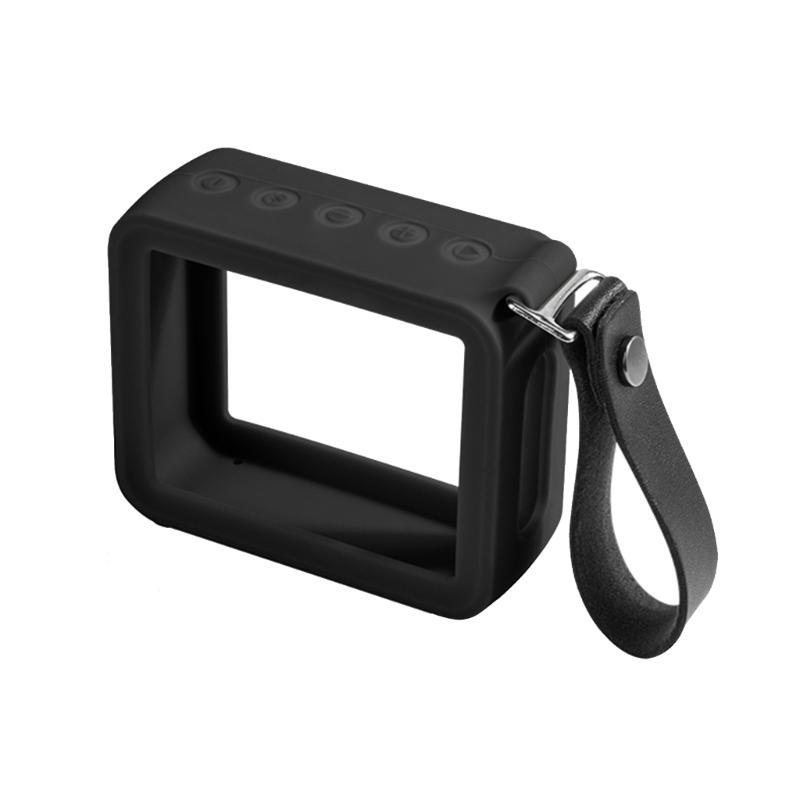 Portable Silicone Case Carrying Storage Bag with Convenient PU Strap for JBL GO 2 Speaker for Travel Home Office