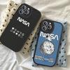 USA N-Nasa Leather Phone Case For IPhone 16 14 15 Pro Plus 13 12 11 Pro Max Silicone Cover