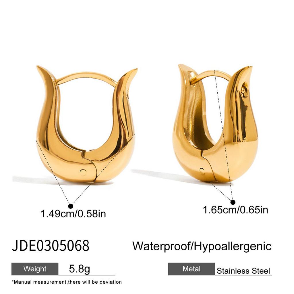 Design Sense Classic Style 18K Gold Earrings Jewelry