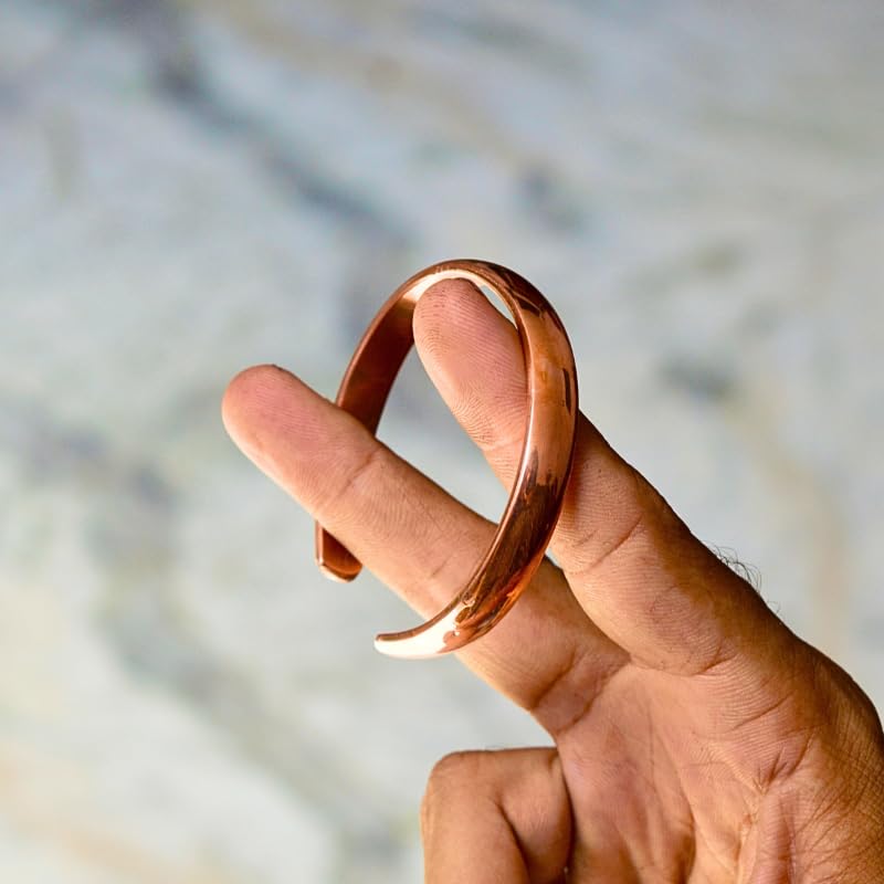 Reines Kupfer dick und elektromagnetische Welle für Männer und Frauen Armband, Armreif, dünn, einfach, Schutz, (S-Größe)