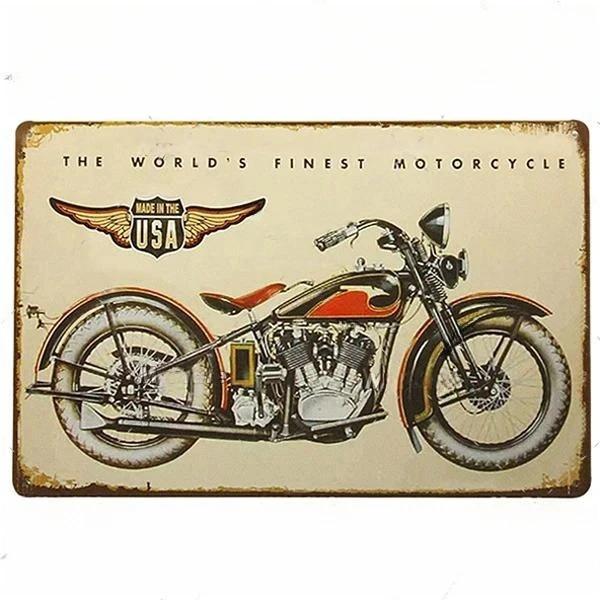 Vintage Motocykl Dekorativní Kovová Deska Plakát Rezavá Ošuntělá Plechová Značka Garáž Bar Nástěnná Dekorace Řemesla Plaketa Plechové Značky