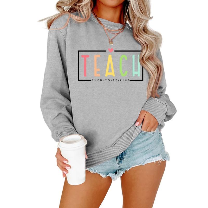 Women S Casual Teach Them To Be Kind Print Hoodie