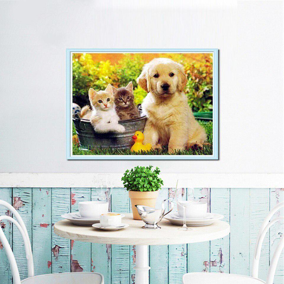 Diamond Painting Rhinestone Dog And Cat Mosaic Diamond Embroidery Cross Stitch
