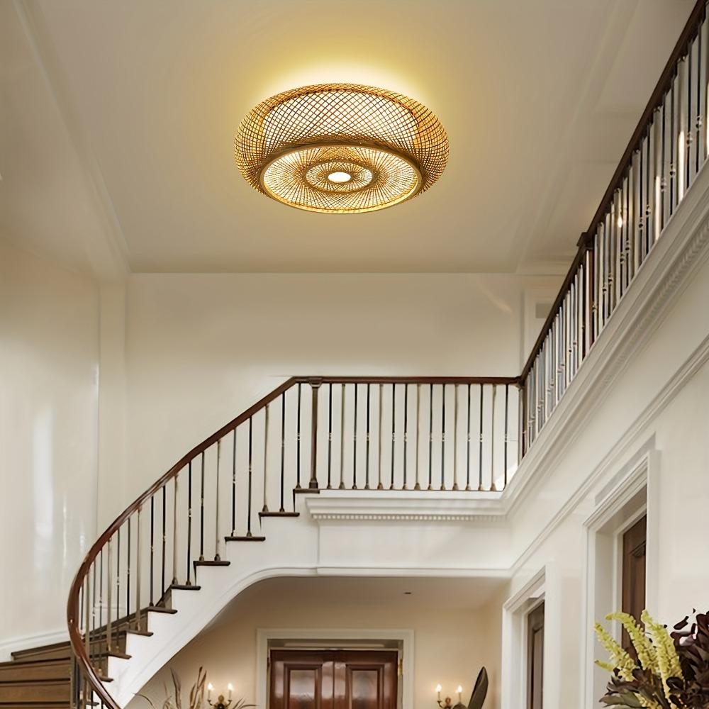 Vintage Bamboo Ceiling Lights Chinese Style Hanging Ceiling Lamp for Living Room Dining Room Kitchen Light Fixture E27 Hanglamp