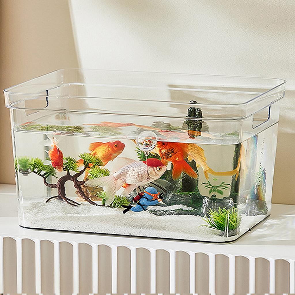 DIY Fischtank Stabil Leicht zu Reinigen Desktop Klares Aquarium Dekoration für Haushalt Wohnzimmer Mittel