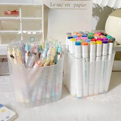 Portapenne in plastica di grande capacità, organizer da scrivania, contenitore per matite, semplice contenitore per cancelleria, accessori per ufficio