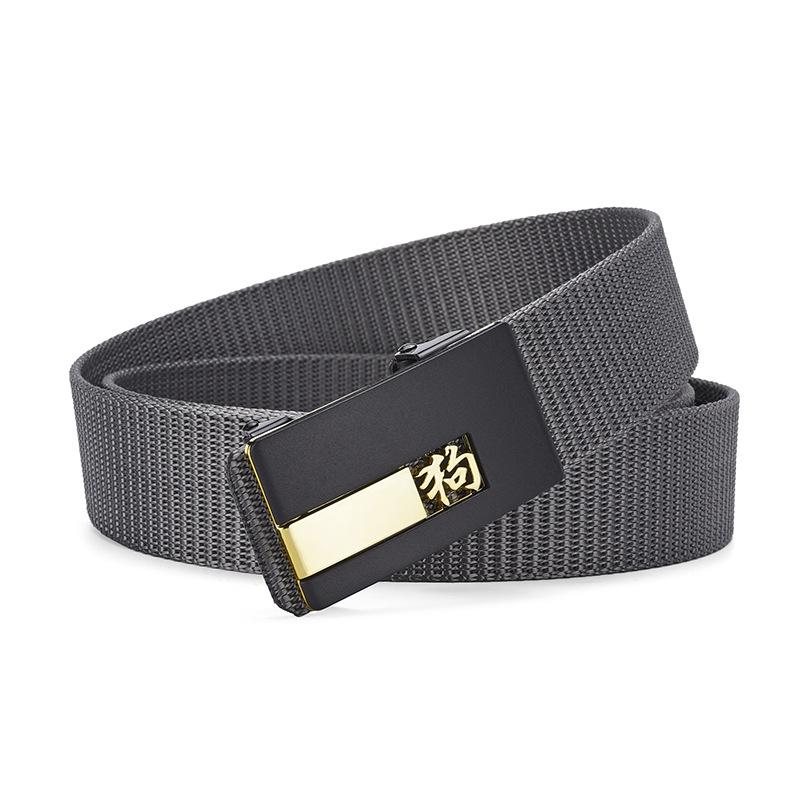 Zodiac Toothless Canvas Belt Simple Automatic Buckle Imitation Nylon Belt Casual Men'S Belt