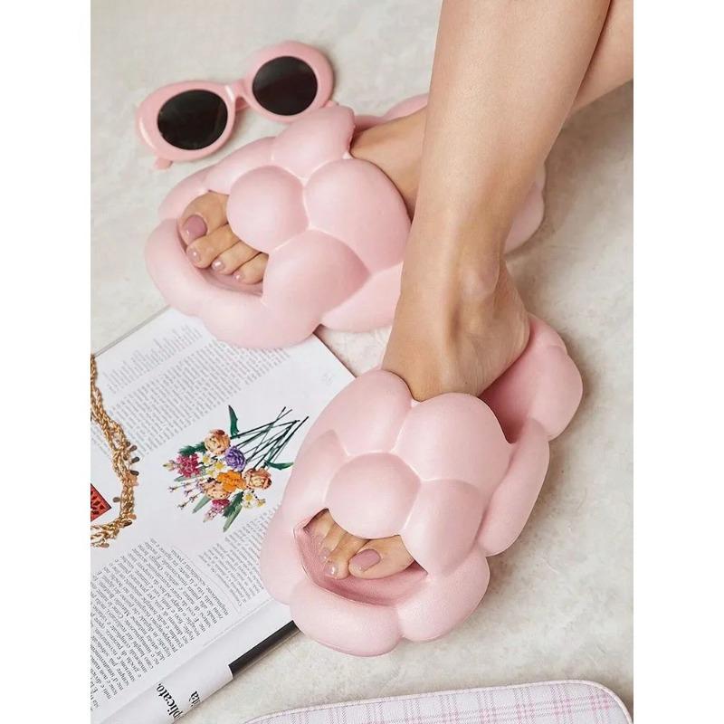 House Slipper Women Egg Cute Kawai Cloud Sandals Summer Flip Flops Beach Slides Home Casual Room Shoes Platform Flat Female Men