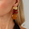 Personality Vintage Resin Acrylic Geometric Pendant Earrings for Women Bohemian Colorful Drop Earring Y2K Jewelry Accessories