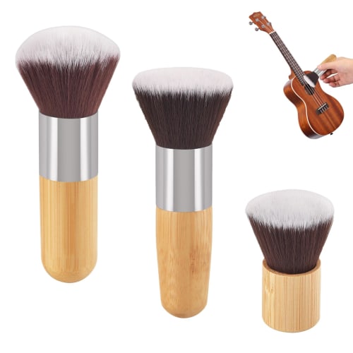

TVETE Guitar Cleaner Brushes (Set of 3) for Bass, Violin, and Ukulele String Instruments. Soft Dust Brush with Smooth Handle, Lightweight, Guitar Main