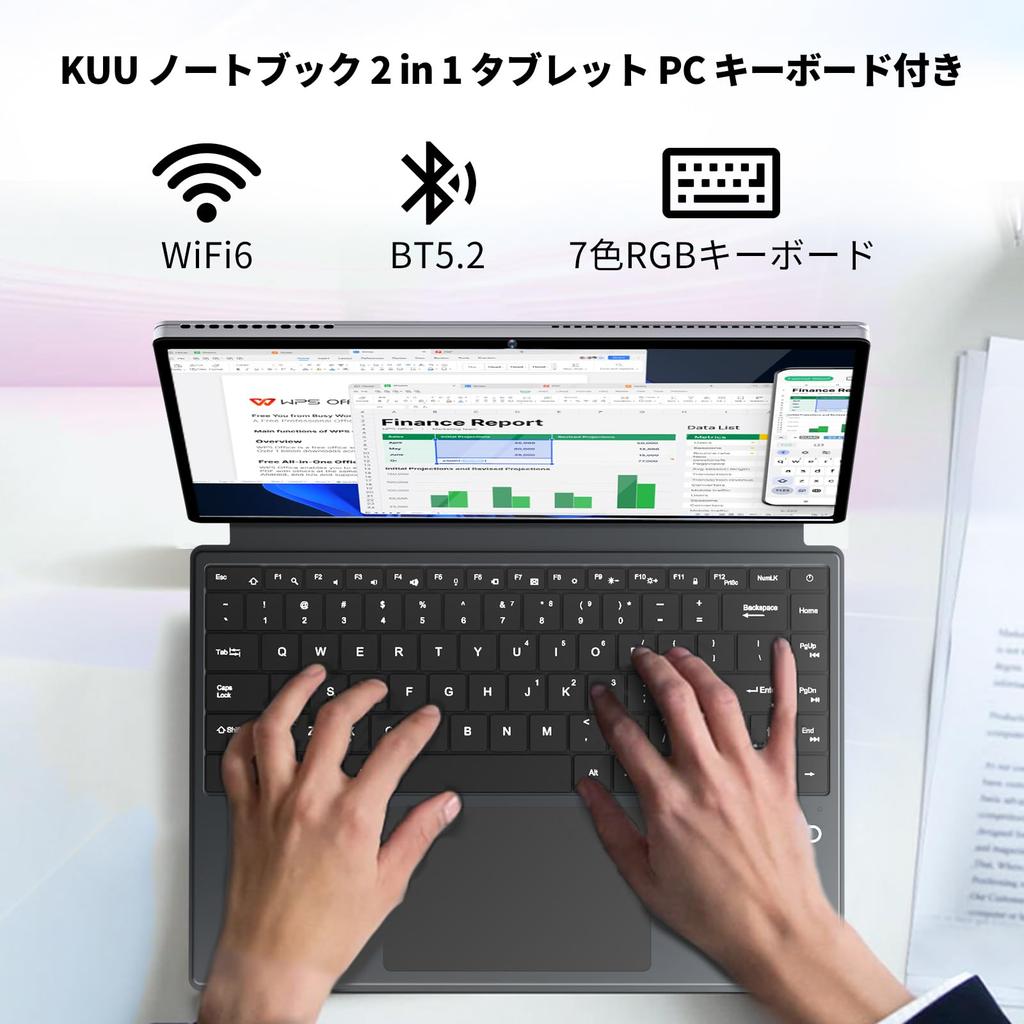 KUU N100 Win11 Pro 16GB LPDDR5 512GB ROM Tablet 1920x1200 IPS WIFI Bluetooth Full Micro HDMI 2-in-1 Tablet, Laptop, + SSD, 14.0-inch PC, Resolution,