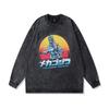 Harajuku Street Retro Trendy Brand Washing Water Old Long-Sleeved T-Shirt Men And Women Oversize Hip-Hop Couple Top