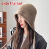 Knitted Fashion Hat With Solid Color Design And Letter Decoration For Wear Daily