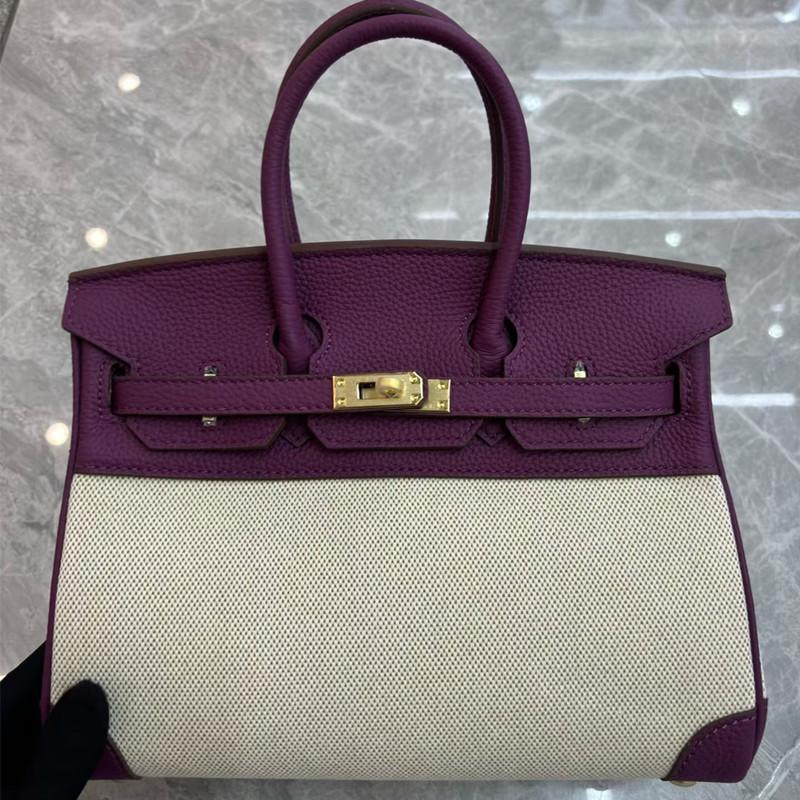 Cowhide with Canvas Platinum Bag New Trend Handbag Fashion Women's Bag Women's Bag