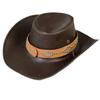 Portable Cowboy Hat Gentleman Fisherman Hat Gift for Camping Climbing Lovers Gentleman Wide Brim for Dress-up  Claret