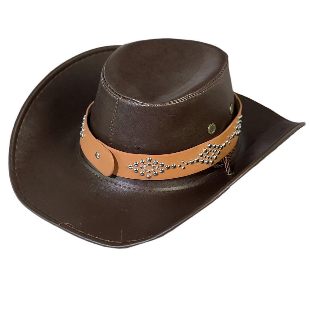 Portable Cowboy Hat Gentleman Fisherman Hat Gift for Camping Climbing Lovers Gentleman Wide Brim for Dress-up  Claret