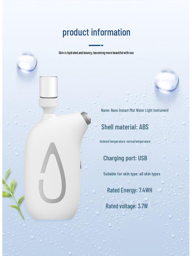 

Portable High-Pressure Nano Spray Facial Hydration and Oxygen Beauty Device