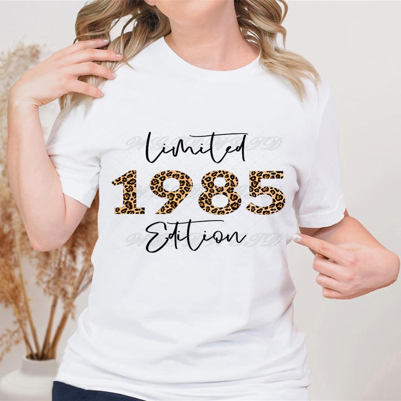 

Женская футболка ограниченного выпуска 1985 года с леопардовым принтом, подарок на день рождения, топ, рубашка на 40-летие для женщин, винтажная одежда 1980–1989 годов M