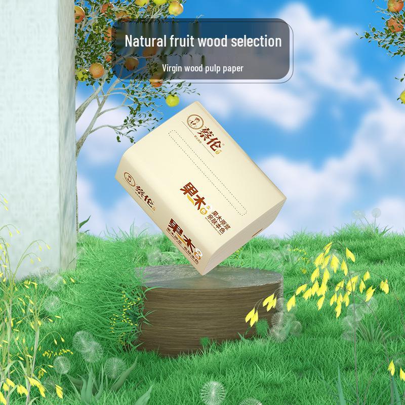 Cai Lun Fruitwood 400-Sheet Natural Color Hotel & Home Toilet Paper, Napkins, and Facial Tissues