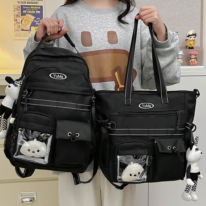 Schoolbag for Children Elementary School Students  Girls Junior High School Students  Large Capacity Color Blocking Backpacks  Backpacks