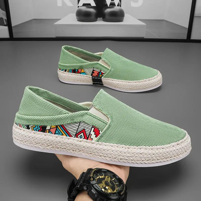 

Модные мужские парусиновые туфли, повседневные кроссовки для мужчин, удобные мужские туфли на плоской подошве из вулканизированной ткани, мокасины, обувь для вождения Zapatos Hombre 2024 39 зелёный