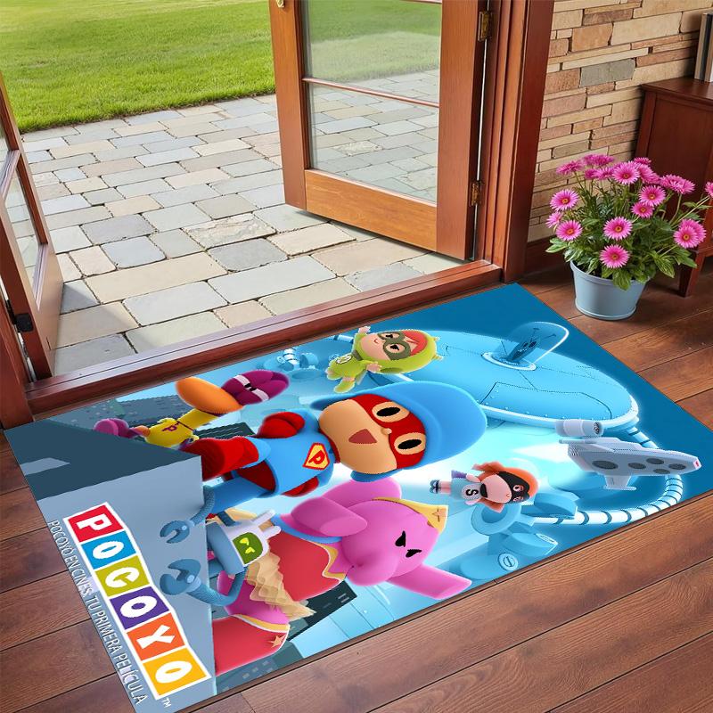 Anti‑Slip Crystal Velvet Floor Rug, Pocoyó cartoon Design Carpet for Indoor Living Bedroom Home Decoration