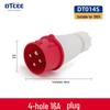 Industrial 16/32A Non-Explosion Proof Aviation Socket with 3-Core, 4-Core, 5-Core Connectors, Three-Phase, Four-Wire, 380V.