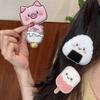 Cute Cartoon Pig Rice Ball Ice Cream Hair Magic Patch Plush Bangs Sticker Non Slip Broken Hair Holder For Girls Makeup Washing