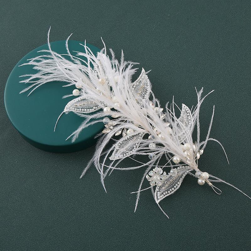 Podoabă de cap de mireasă coreeană ac de păr zână din cristal lucrat manual nuntă accesorii de păr de lux iarnă pană pereche clip lateral