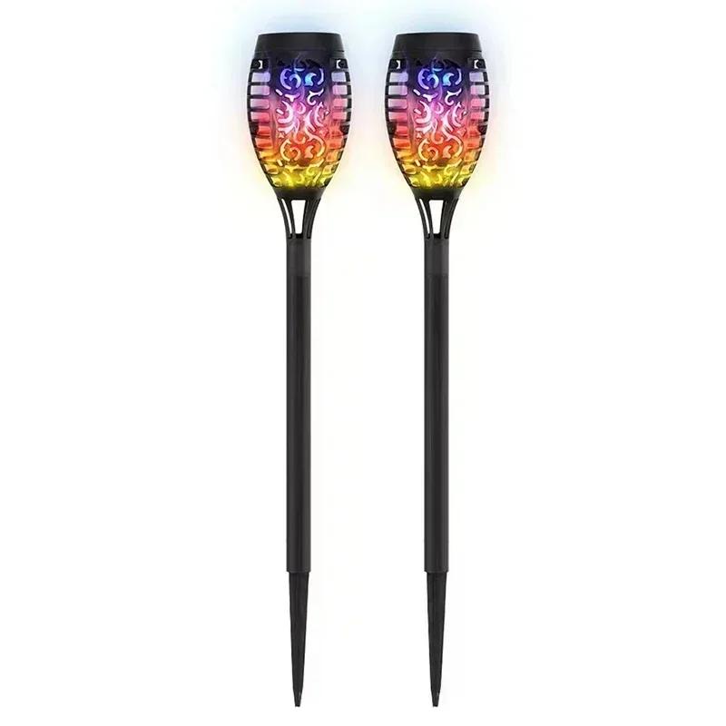 1/2/4/6/8/10/12Pcs Solar Flame Torch Light Flickering Light Waterproof Garden Decoration Outdoor Lawn Path Yard Patio Floor Lamp