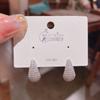 New Gold Color Chunky Dome Water Drop Earring for Women Trendy Glossy Thick Zircon Inlaid Teardrop Hoops Earrings Jewelry