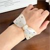 Fashion Cute 6.4cm Inlaid Colorful Rhinestones Bow Hair Band For Sweet Girls Acetate High Ponytail Hair Rope Hair Accessories