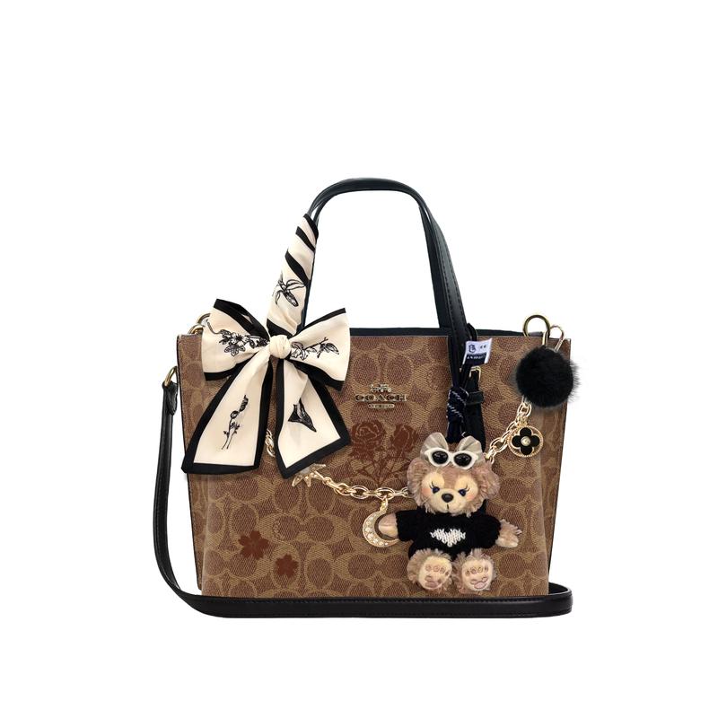 

COACH handbag [Customized bag] Mollie brand logo detachable shoulder strap tote bag tote bag shopping bag artificial leather black basic outfit чорний