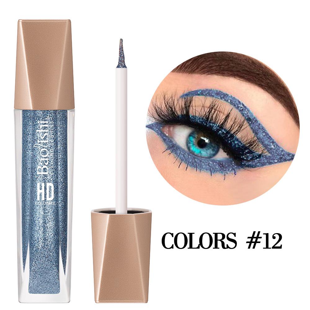 

Водостойкая стойкая не размазывающаяся подводка для глаз 12-цветная подводка для глаз с блестками