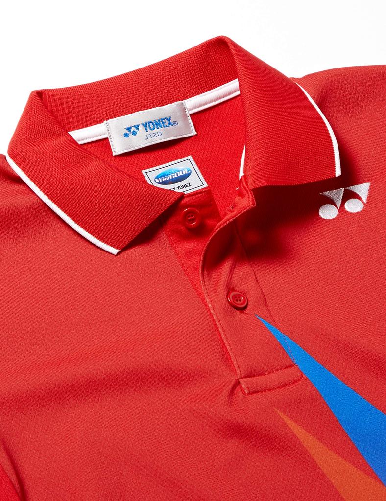YONEX Short Sleeve Game Sunset Red Japan J120 To Japanese Size Kids' Shirt, (496), (equivalent 120)