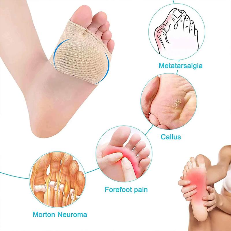 Silicone Gel Forefoot Pad High Heels Half Insoles Hallux Valgus Corrector Socks Metatarsal Pain Relief Insoles Foot Care Cushion