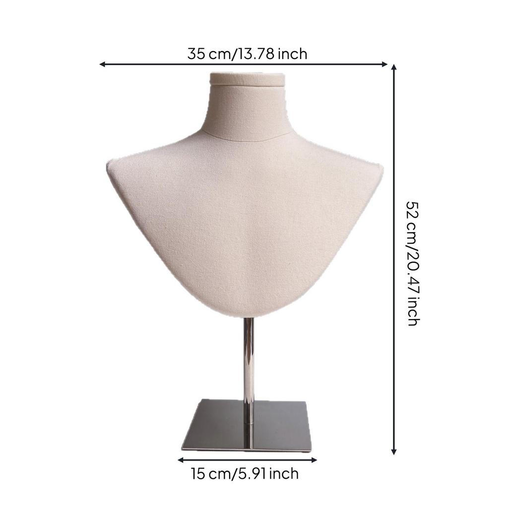 Padded Bust Form with Adjustable Stand PinFriendly Jewelry Display Freestanding Torso