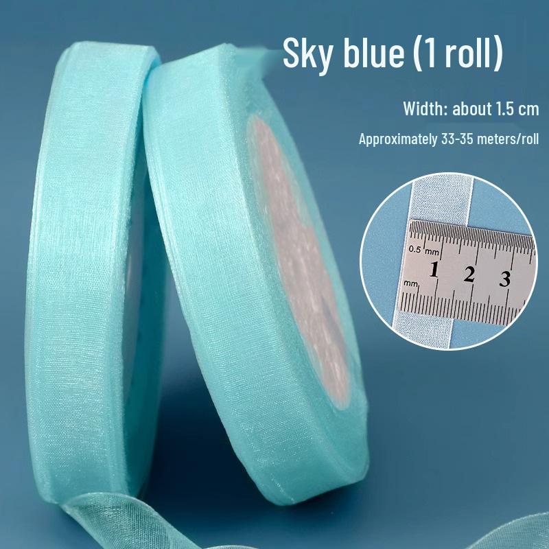 

15mm Organza Ribbon for Crochet Hats - Colorful Chiffon Ribbon for Handmade Crafts